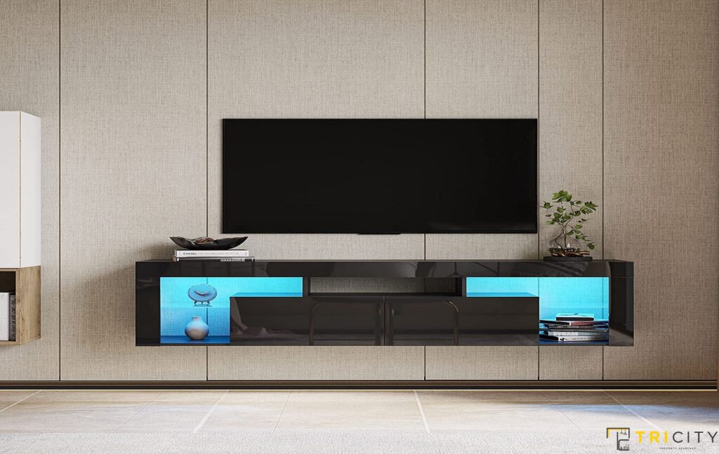 Contemporary wood TV showcase design