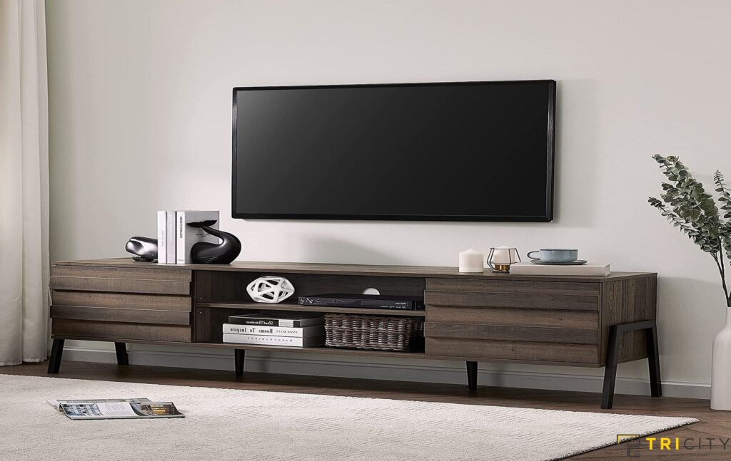 Contemporary wood TV showcase design