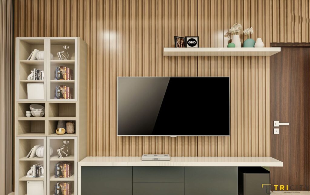 Elegant wood TV showcase design