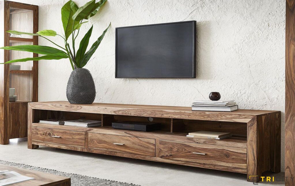 Elegant wood TV showcase design