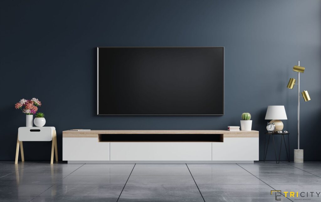 Elegant wood TV showcase design