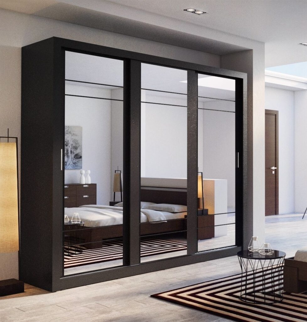 wardrobe design bedroom with mirror