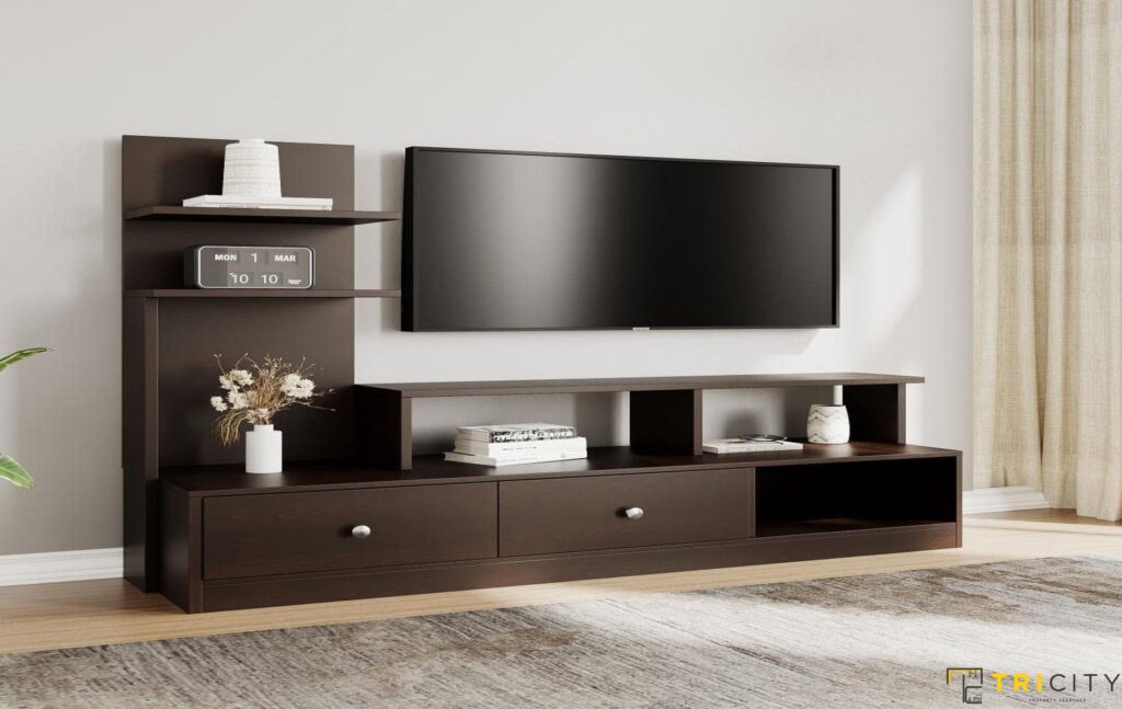 Wood TV showcase design for living room