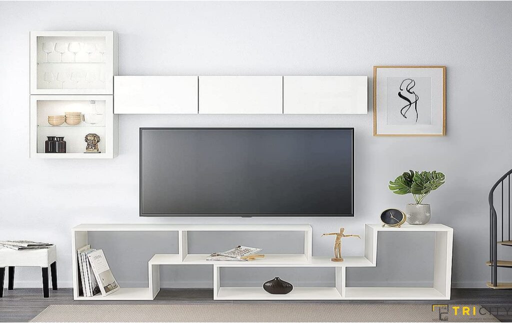 Wood TV showcase design for living room