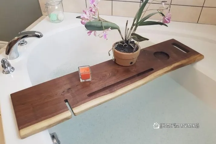 Bath Tray with Towel Holder