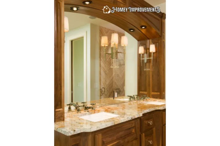 bathroom vanity with A Large Mirror