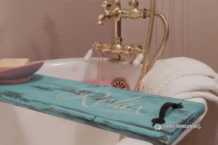 Blue DIY Bathtub Caddy Tray