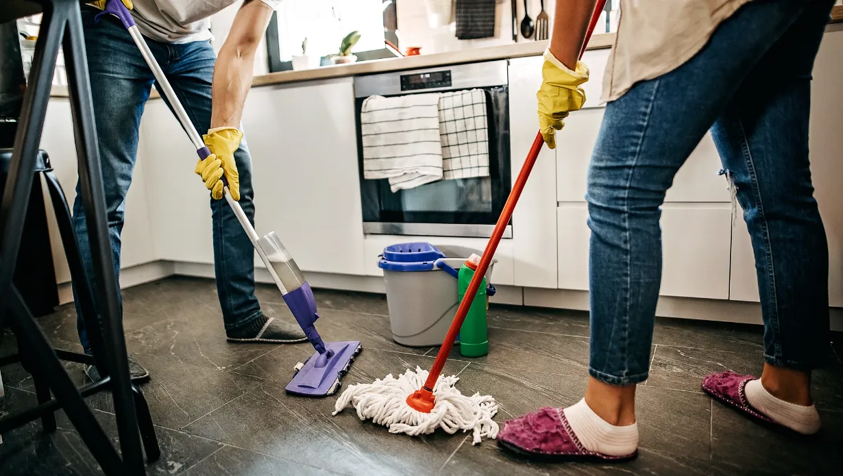 clean kitchen floor