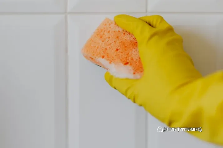 Cleaning Shower Tiles with Dishwashing Soap