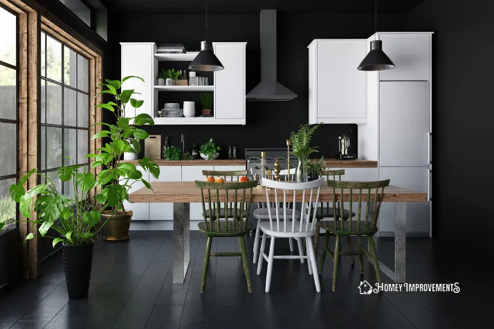 Dark Grey and White Kitchen