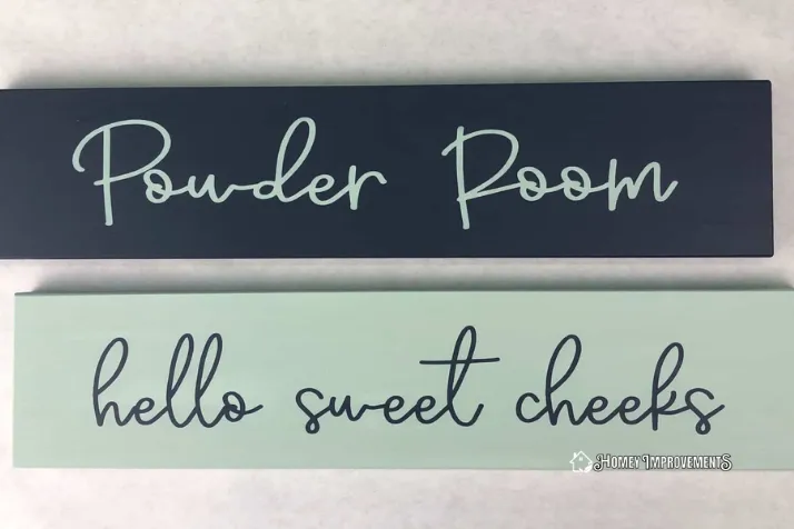 DIY Painted Bathroom Signs