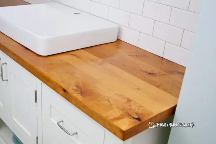 DIY Plywood Countertop Bathroom