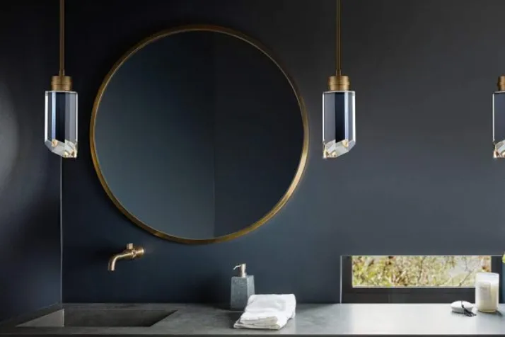 Glass Pendant Light in bathroom