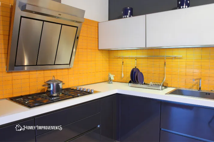 Kitchen with Yellow Splashback