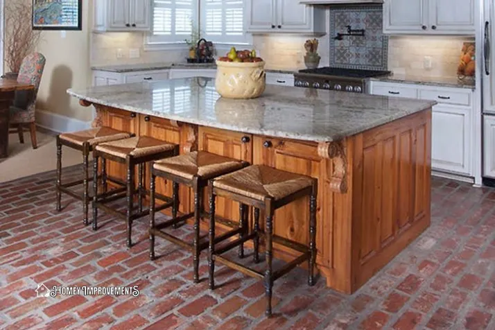 Industrial Brick Floor Kitchen