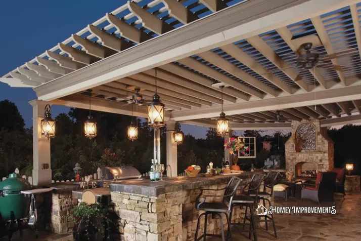 Kitchen with Pergola for BBQ