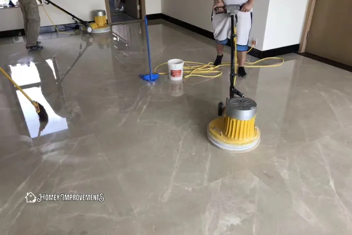 Low-Speed Polisher or a Soft Cloth on the marble floor