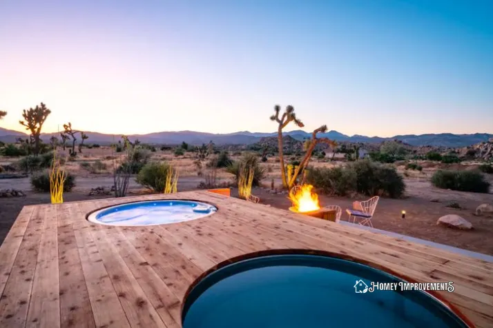 Outdoor Tub with a Desert View