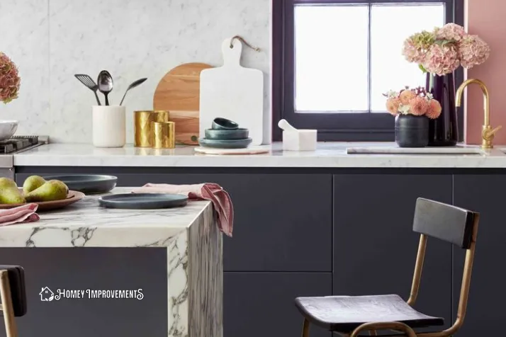 Plain Grey Kitchen with Playful Terrazzo