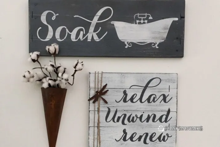 Rustic Bathroom Sign Ideas