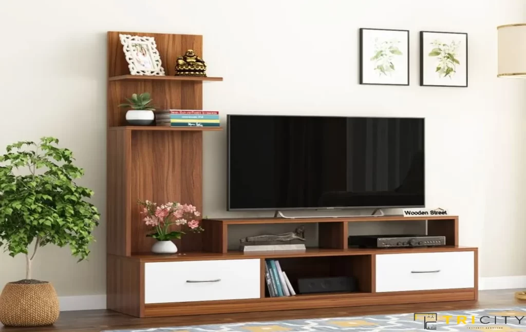 Simple wood TV showcase design