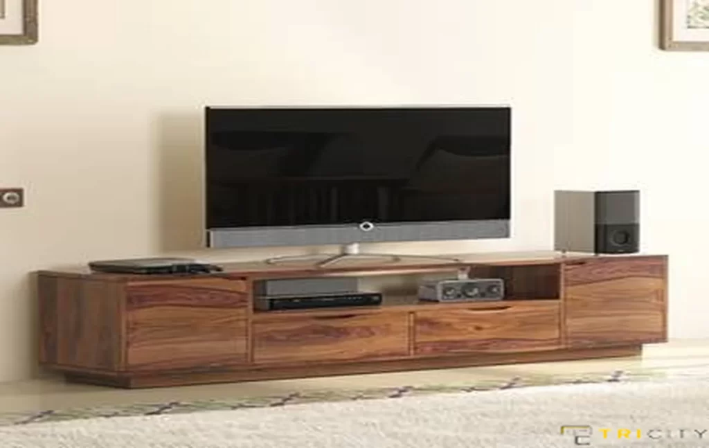 Simple wood TV showcase design