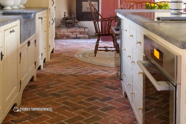 Timeless Brick Floor Kitchen