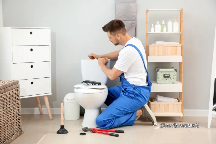 Toilet installed in a bathroom