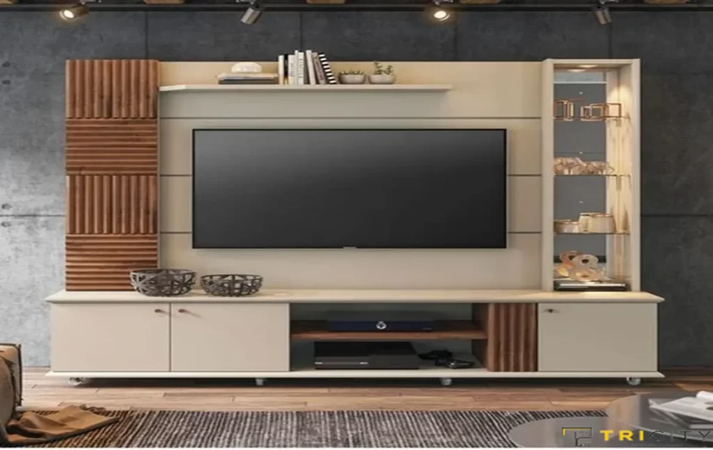 Traditional wood TV showcase design