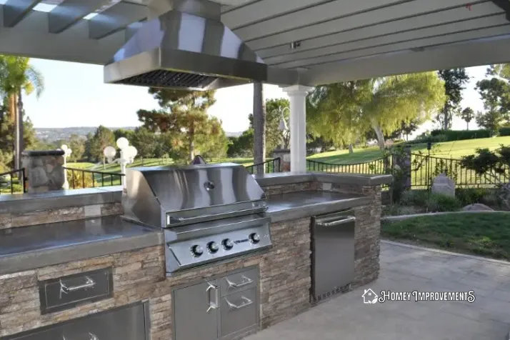 Ultra Modern Outdoor Grill Station with Roof for BBQ