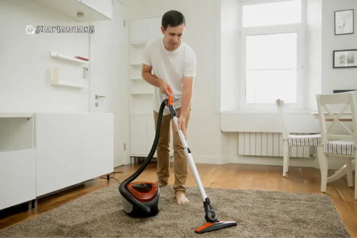 Vacuuming the wool Rug