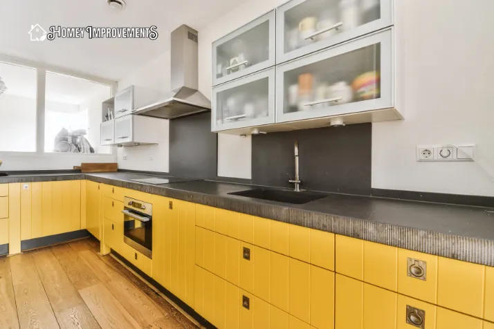 White, Yellow, and Black Colors for kitchen