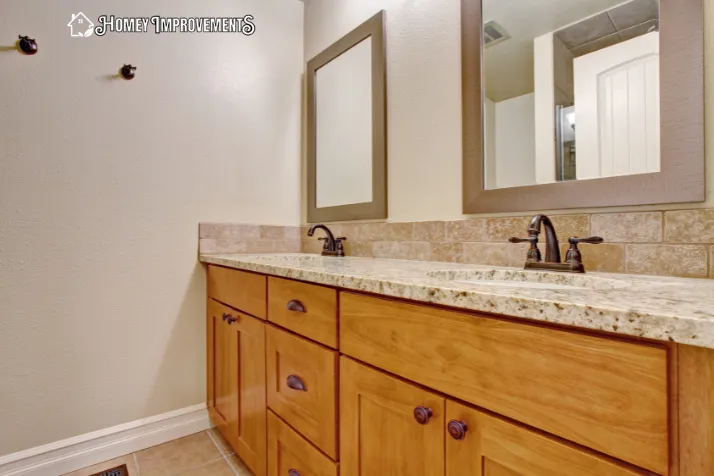 Wood Vanity with Marble Top